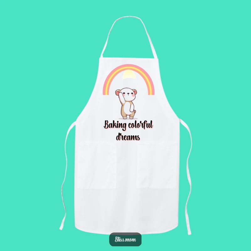 Funny Rainbow Reach Animal Apron: Cook with Hope, Perfect Funny Kitchen Gift