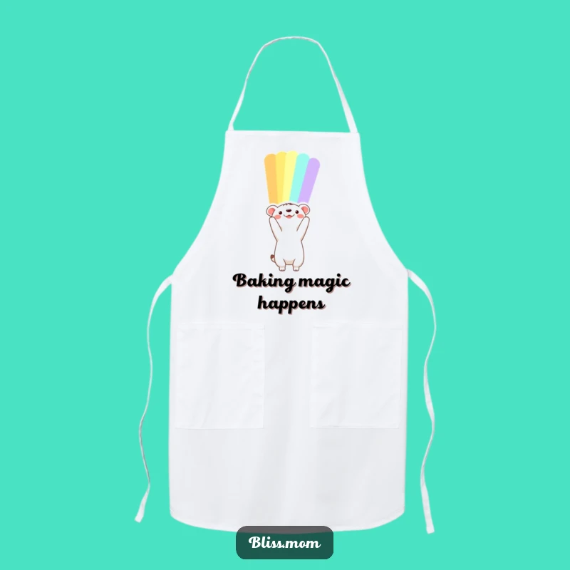 Whimsical Funny Animal Rainbow Apron, Cook with Dreams in Mind