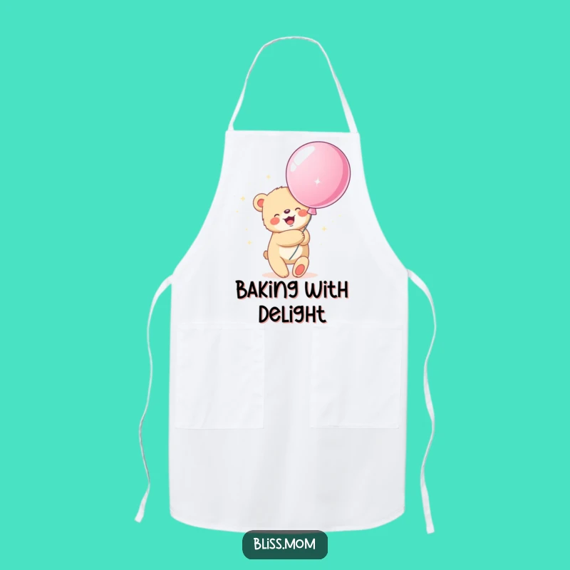 Funny Bear Cub Balloon Hug Apron: Cook with Joyful Flair!