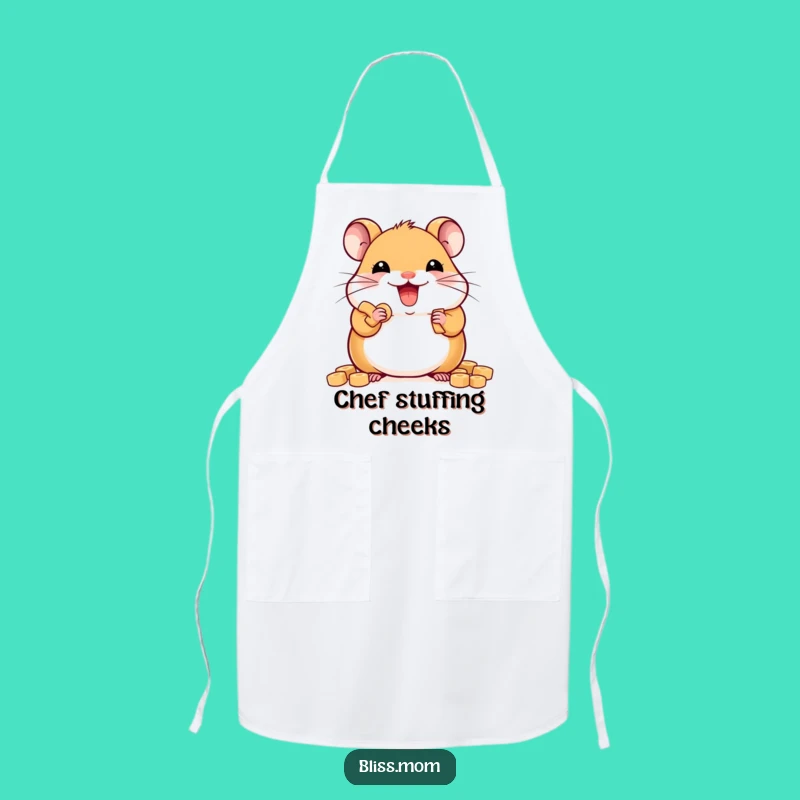 Funny Kawaii Hamster Kitchen Apron - Delighted Rodent Baker Gift