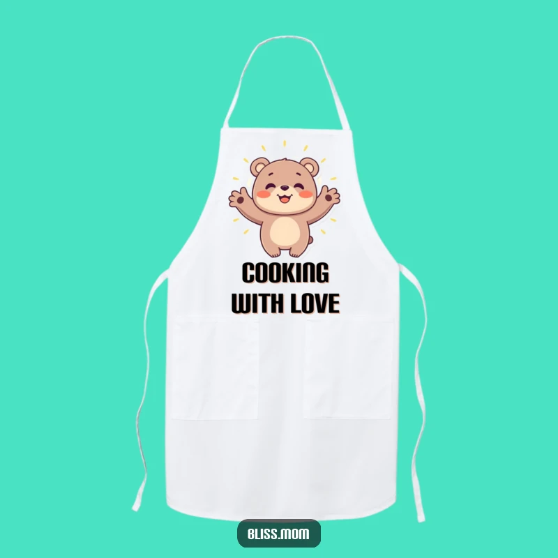 Funny Bear Hugging Aura Apron - Positive Chef's Spirit Gift