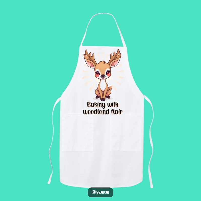 Funny Deer Mom Apron: Radiant Grace in Kitchen, Perfect Cooking Funny Gift