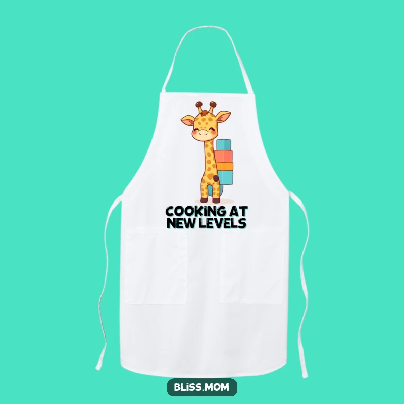 Funny Giraffe Mom Apron: Kitchen Giggles, Playful Balance, Perfect Funny Gift