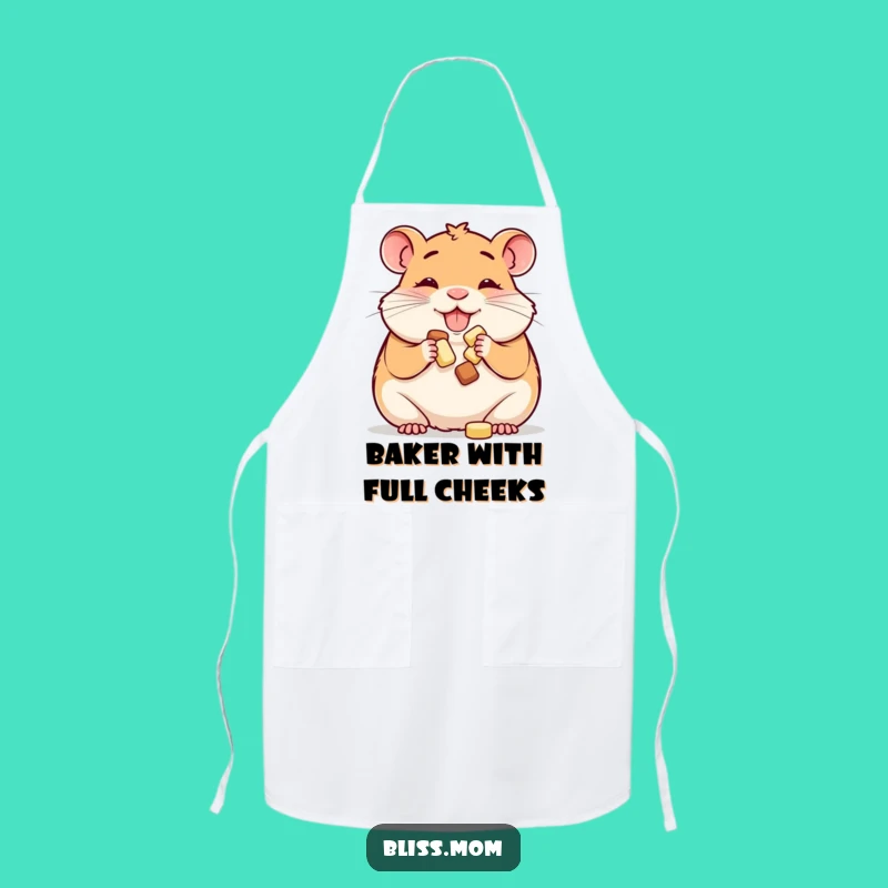 Funny Hamster Mom Apron: Happy Cheek Stuffing - Kitchen Treat Gift