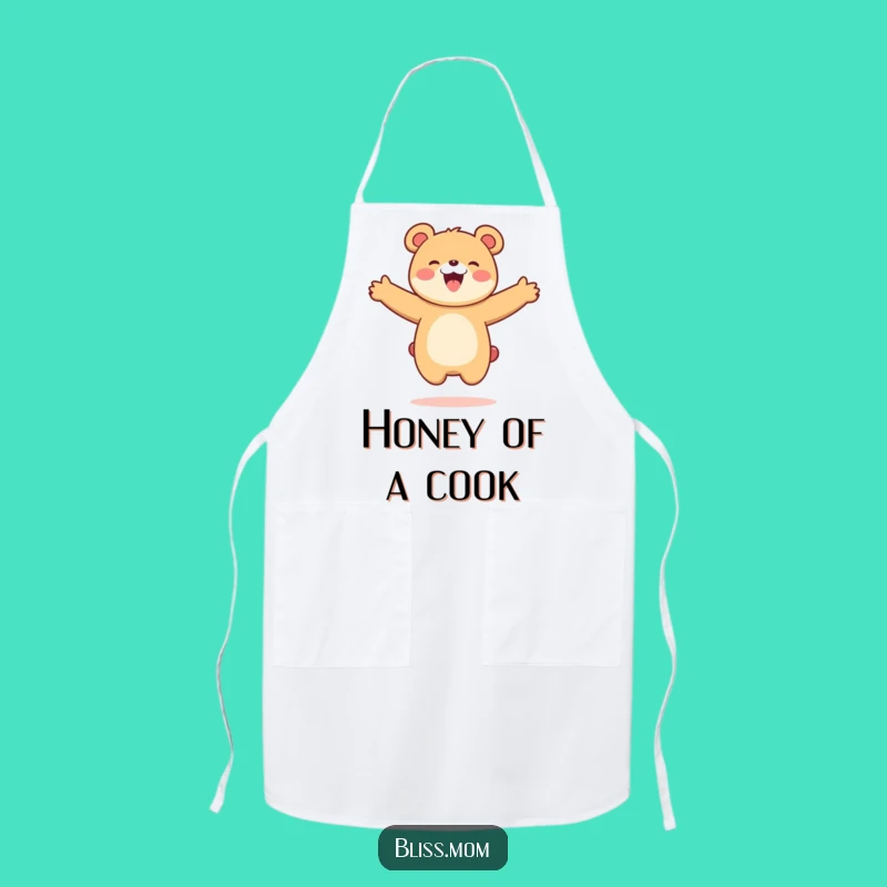 Funny Kawaii Bear Mom Apron: Joyful Jumper Chef, Perfect Funny Gift for Cooks