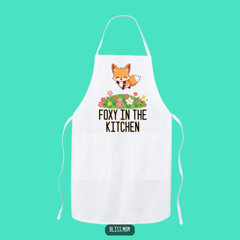 Funny Kawaii Fox Kitchen Apron - Cheerful Baker & Gift