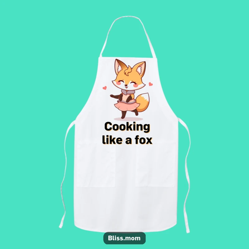 Funny Kawaii Fox Mom Apron: Graceful Twirl Chef, Perfect Funny Gift for Cooks