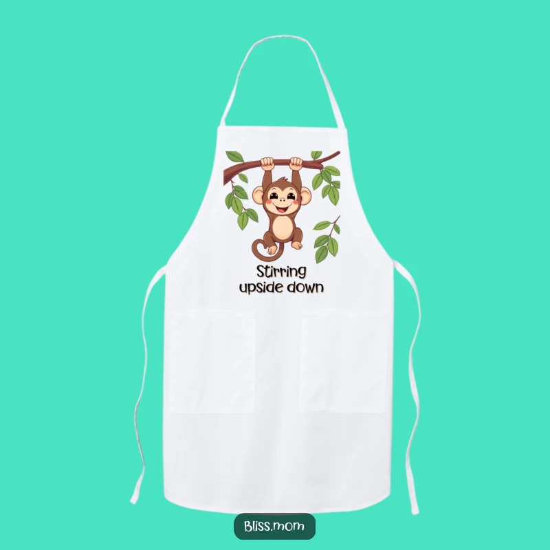 Funny Kawaii Monkey Upside Down Apron: Cute Kitchen Primate Gift