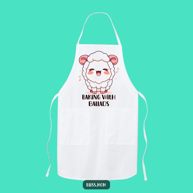 Funny Kawaii Sheep Mom Apron: Cheerful Kitchen Tunes, Perfect Cooking Gift for Moms
