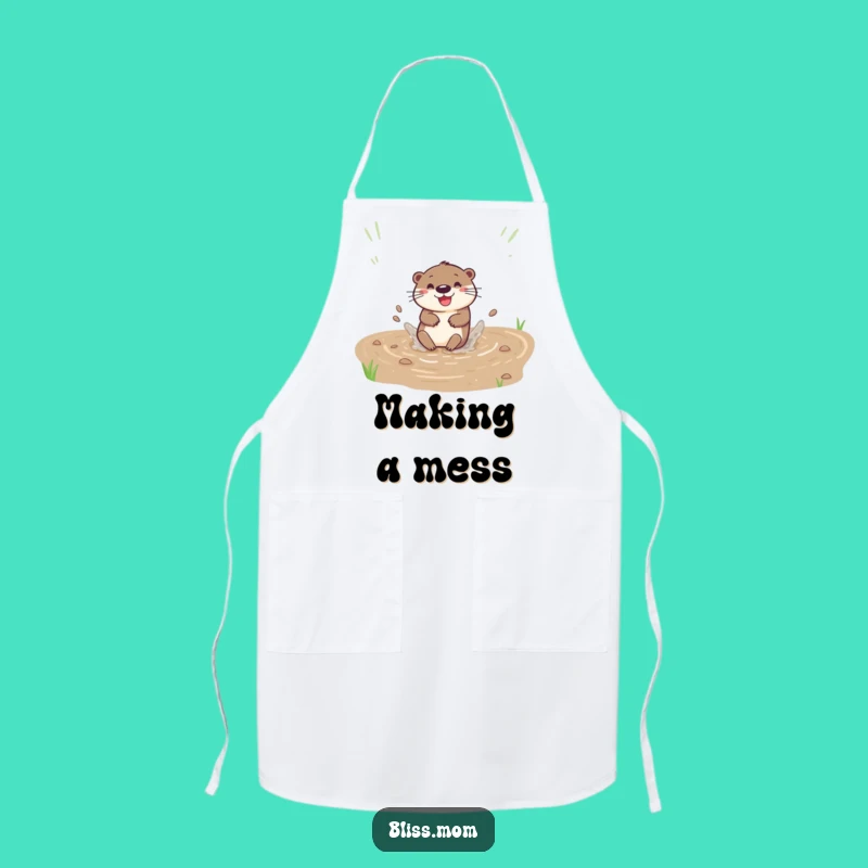 Funny Otter Slide Kitchen Apron - Playful Chef's Gear Gift