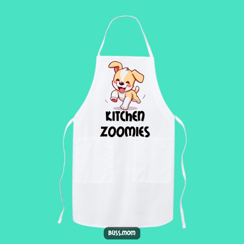 Funny Puppy Tail Chaser Apron: Cook with Playful Energy