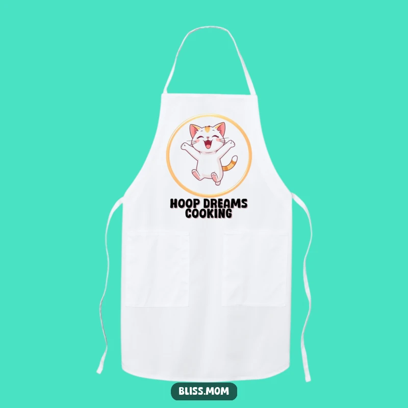 Funny Cat Jumping Hoop Apron - Playful Light Chef's Gift