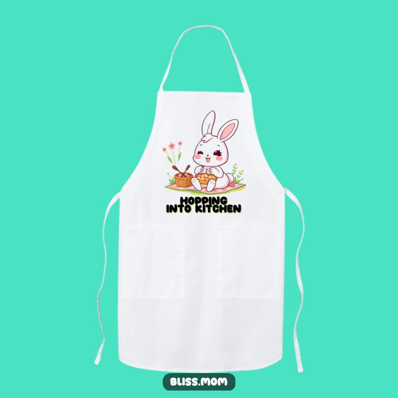 Funny Kawaii Bunny Mom Apron: Radiant Picnic Chef, Perfect Funny Gift for Cooks