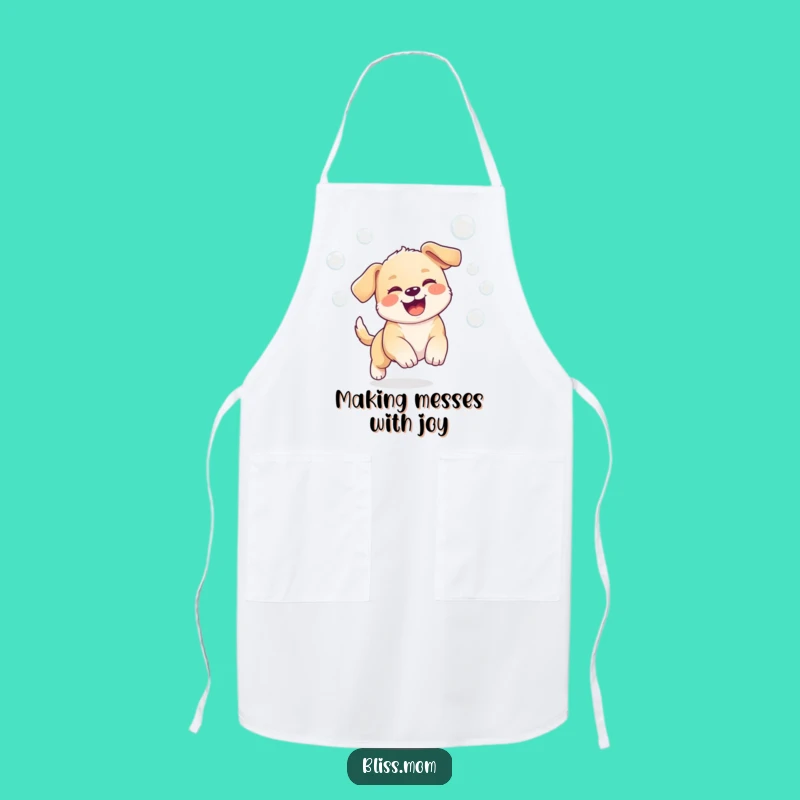Funny Puppy Apron: Kawaii Bubble Chef's Gift!