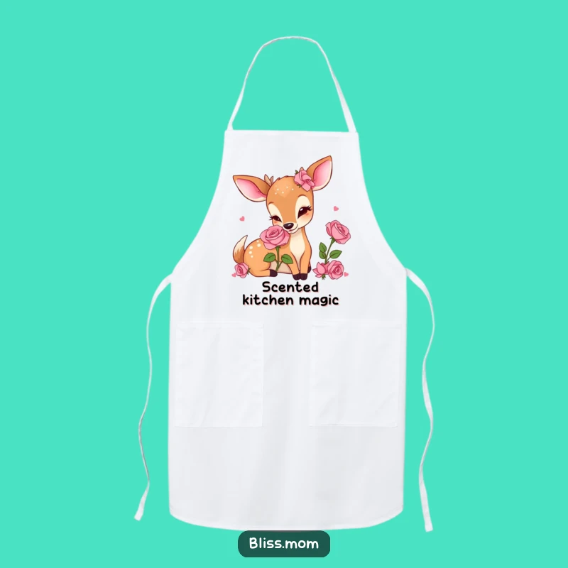 Funny Kawaii Deer Mom Apron: Delightful Cooking, Perfect Kitchen Gift for Moms