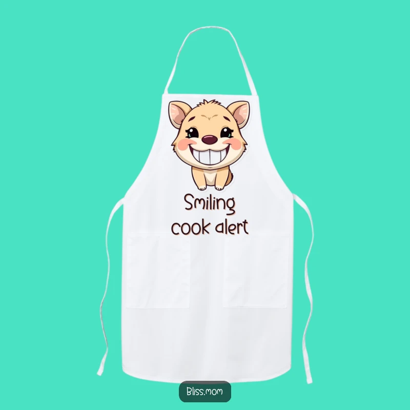 Funny Grinning Animal Apron: Glowing Joyful Beast Kitchen Wear, Perfect Funny Gift