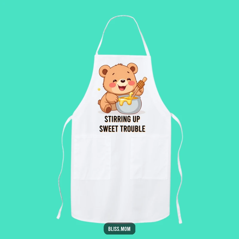 Funny Bear Cub Apron - Honey Thief, Whimsical Funny Gift for Kitchen Chefs