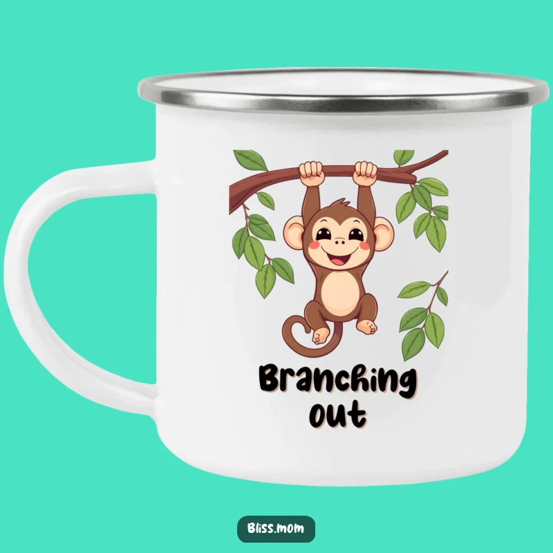 Funny Kawaii Monkey Upside Down Camping Mug: Adventure Primate Gift