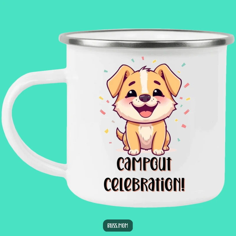 Funny Dog Confetti Camping Mug - Party Pup Drinkware, Hilarious Gift