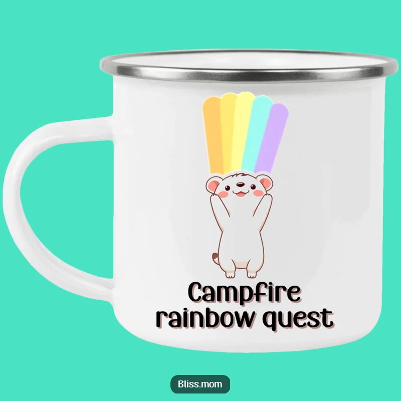 Durable Funny Hopeful Animal Rainbow Camping Mug, for Adventurous Dreamers