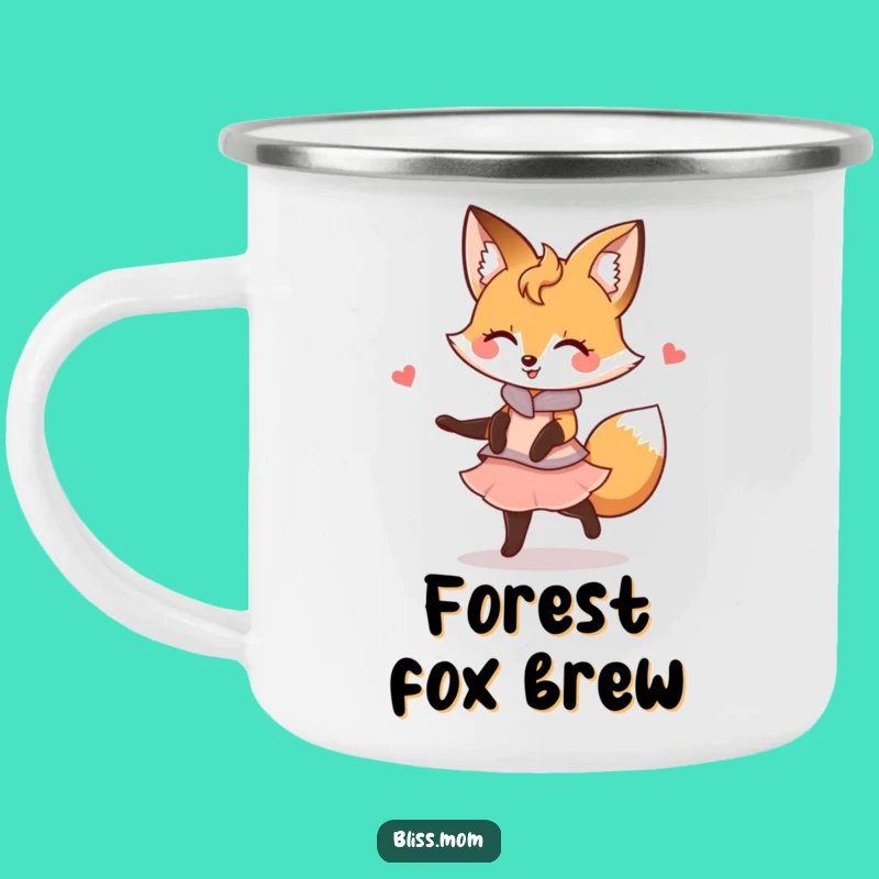 Durable Funny Kawaii Fox Mom Camping Mug: Graceful Twirl Companion, Great Funny Gift