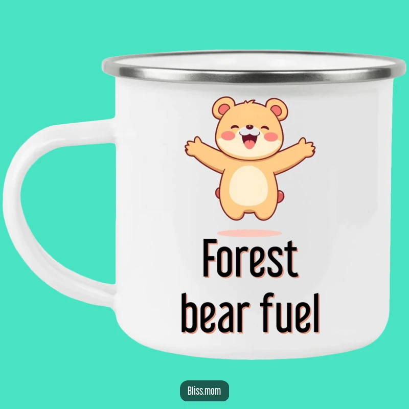 Durable Funny Kawaii Bear Mom Camping Mug: Joyful Leap Companion, Great Funny Gift