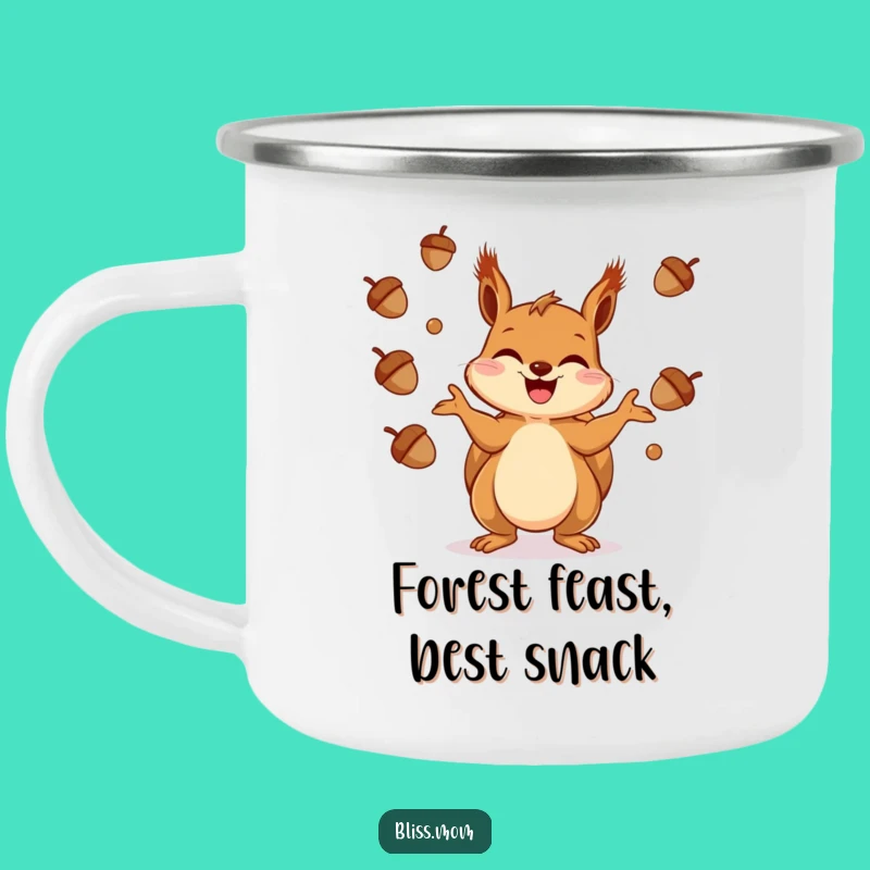 Funny Squirrel Camping Mug - Acorn Stash, Rugged Funny Gift for Outdoors