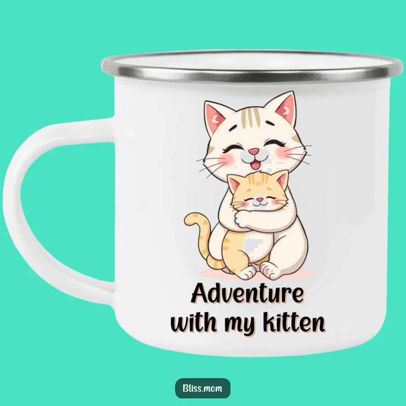 Funny Cat Mom Camping Mug - Adventure Snuggles with Kittens