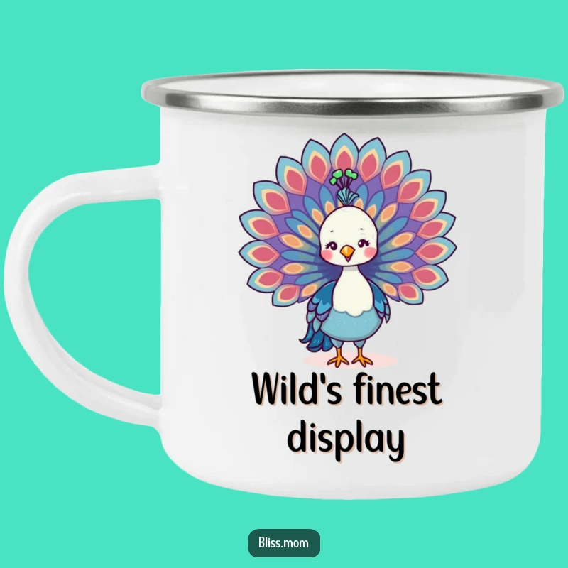 Funny Kawaii Peacock Mom Camping Mug: Outdoor Elegance, Perfect Adventure Gift