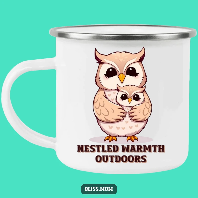 Funny Mother Owl Hug Camping Mug - Heartwarming Outdoor Family Gift
