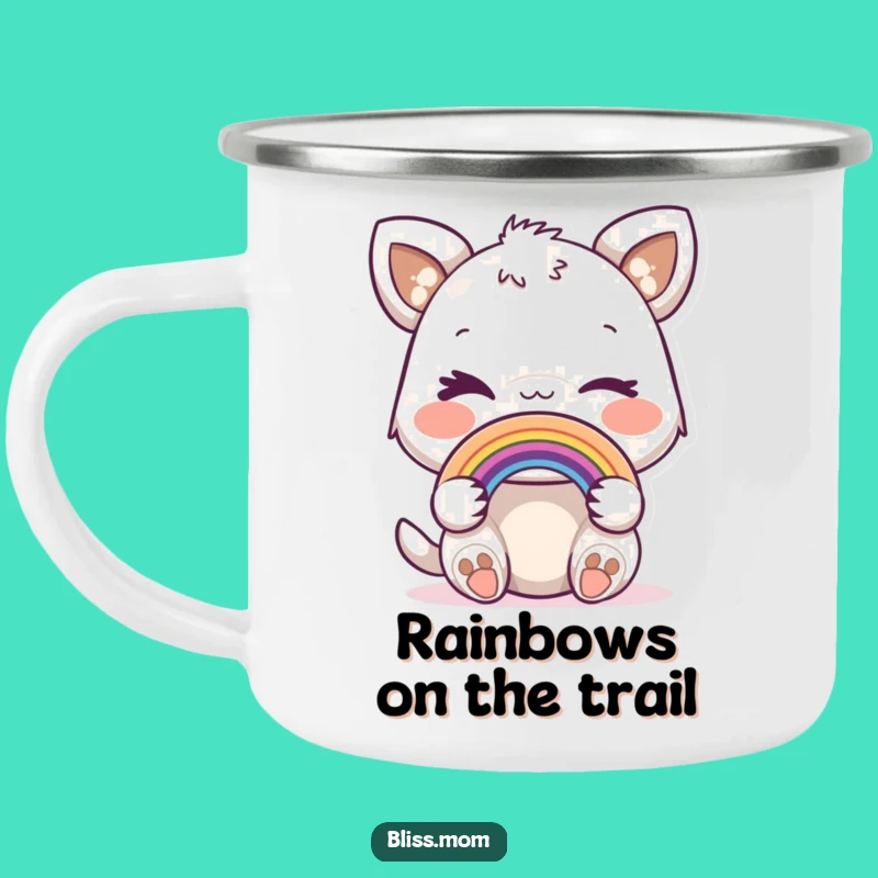 Funny Winking Animal Camping Mug: Sip Your Rainbow Adventures