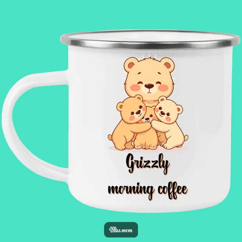 Radiating Mama Bear Camping Mug - Durable & Warm Hug Outdoor Drinkware