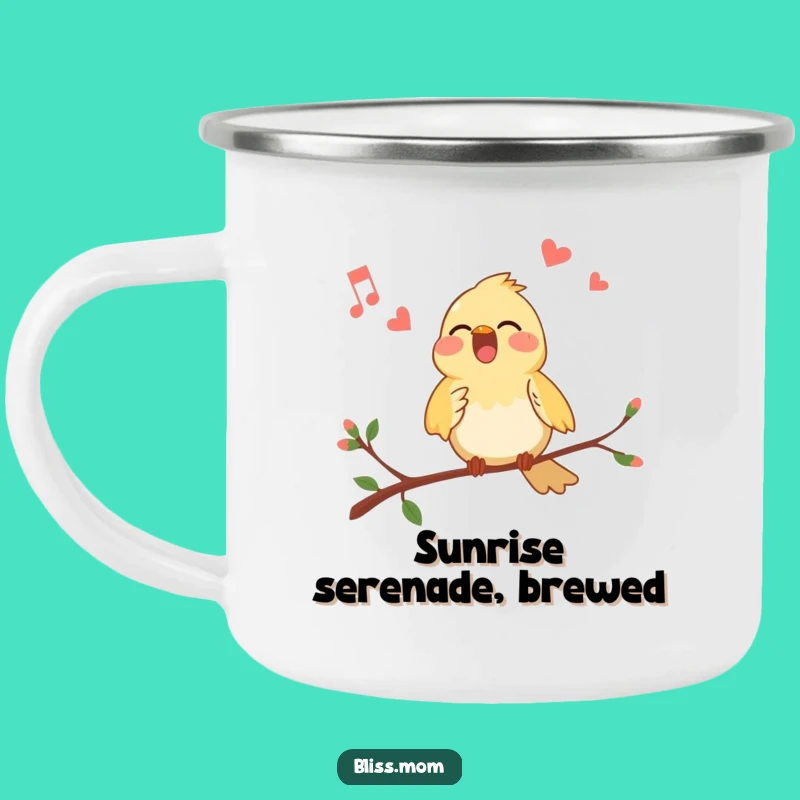 Funny Bird Camping Mug - Wilderness Serenade, Rugged Funny Gift for Outdoors