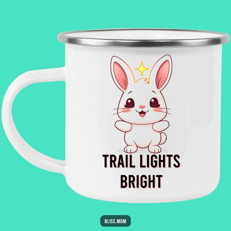 Funny Rabbit Light Sparkle Camping Mug - Cheerful Bunny Camp Cup