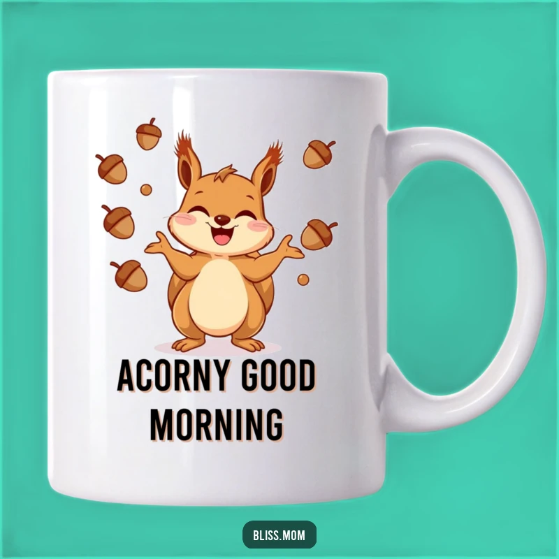 Funny Squirrel Mug - Juggling Acorns, Playful Funny Gift for Nut Lovers