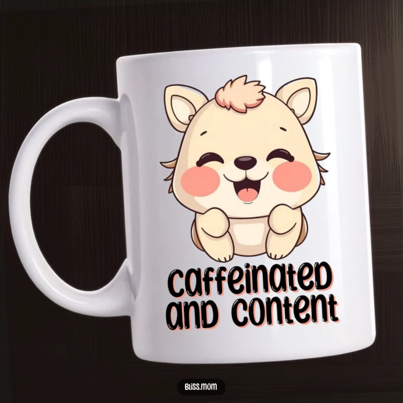 Funny animal with cheeks puffed out in sheer happiness and delight, radiating infectious joy, perfect for a cheerful gift.