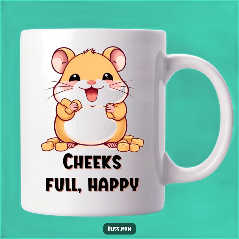 Funny Kawaii Hamster Treat Mug - Delighted Cheerful Rodent Gift