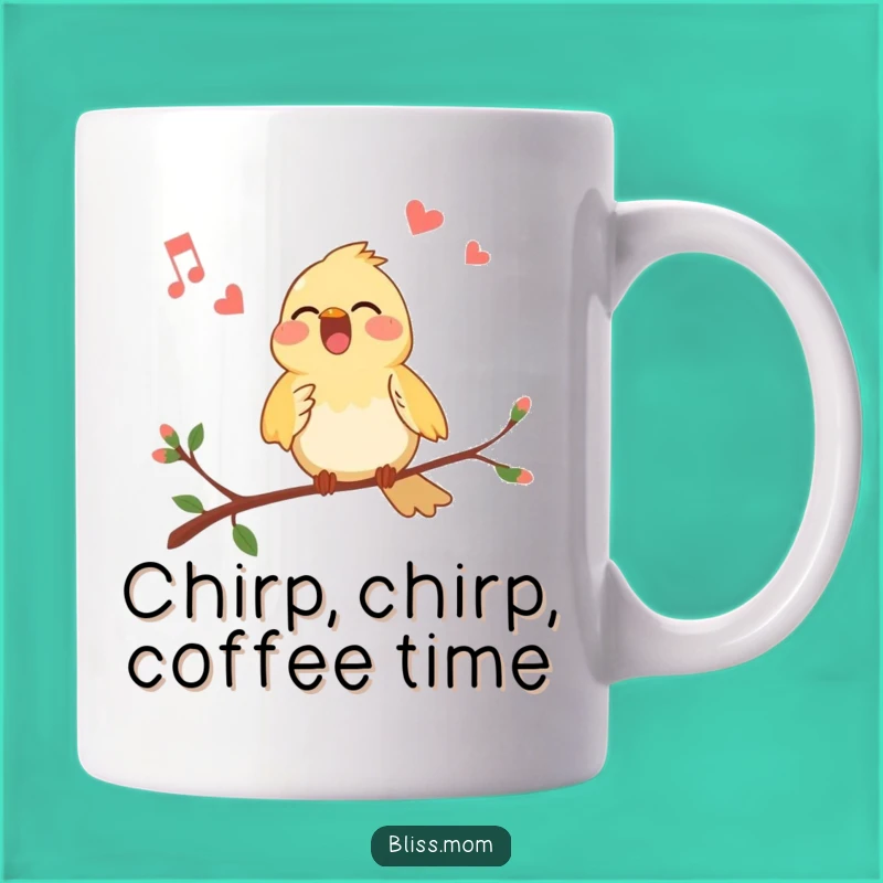 Funny Bird Mug - Singing Joyfully, Melodious Funny Gift for Bird Watchers