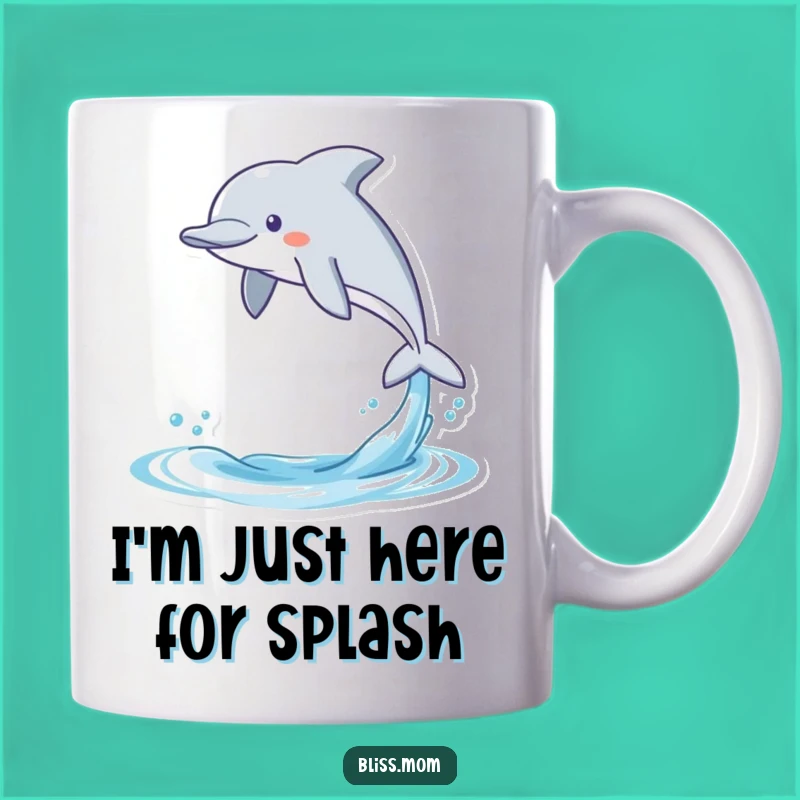 Funny Dolphin Mug: Gleeful Kawaii Leaping Marine Mammal, Perfect Gift for Ocean Lovers