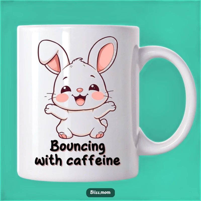 Funny Kawaii Bunny Bounce Mug - Joyful Floppy Ear Rabbit Gift