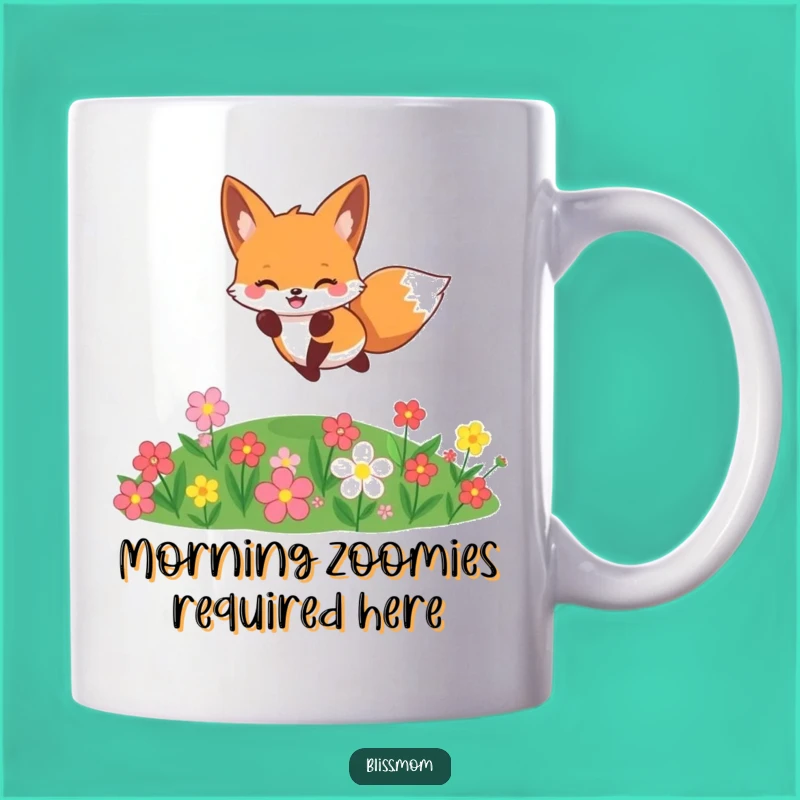 Funny Kawaii Fox Jumping Mug - Cheerful Woodland Creature Gift