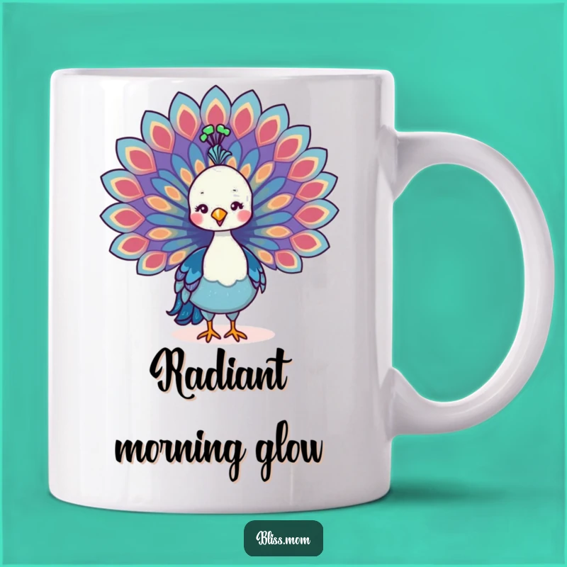 Funny Kawaii Peacock Mom Mug: Proud Display, Perfect Gift for Elegant Moms
