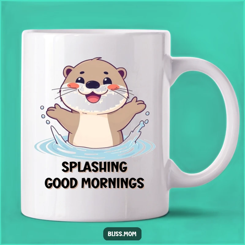 Funny Otter Splash Mug: Joyful Water Play Gift for Otter Lovers