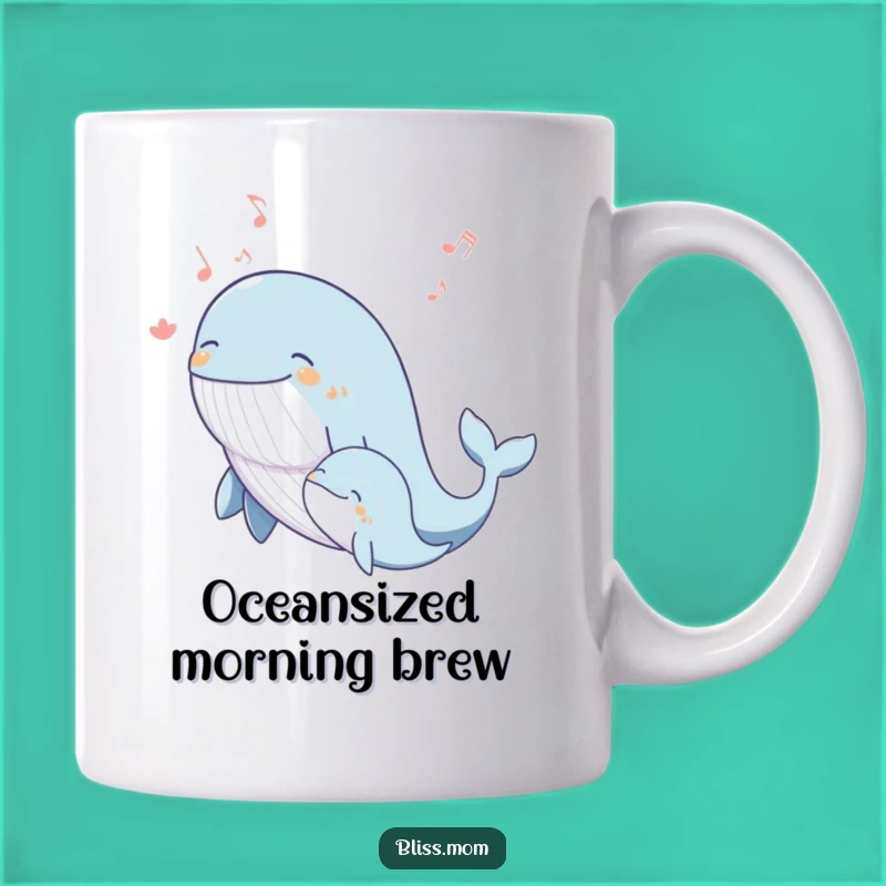 Funny Whale Mom Mug: Joyful Song, Calf's Melody, Perfect Gift for Moms