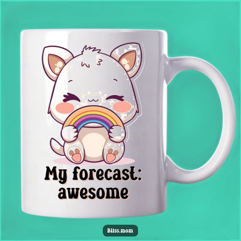 Funny Winking Animal Mug: Magical Rainbow Gift for Playful Souls