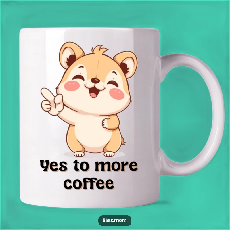 Funny YES Animal Joy Mug: Enthusiastic Agreement, Positive and Funny Gift