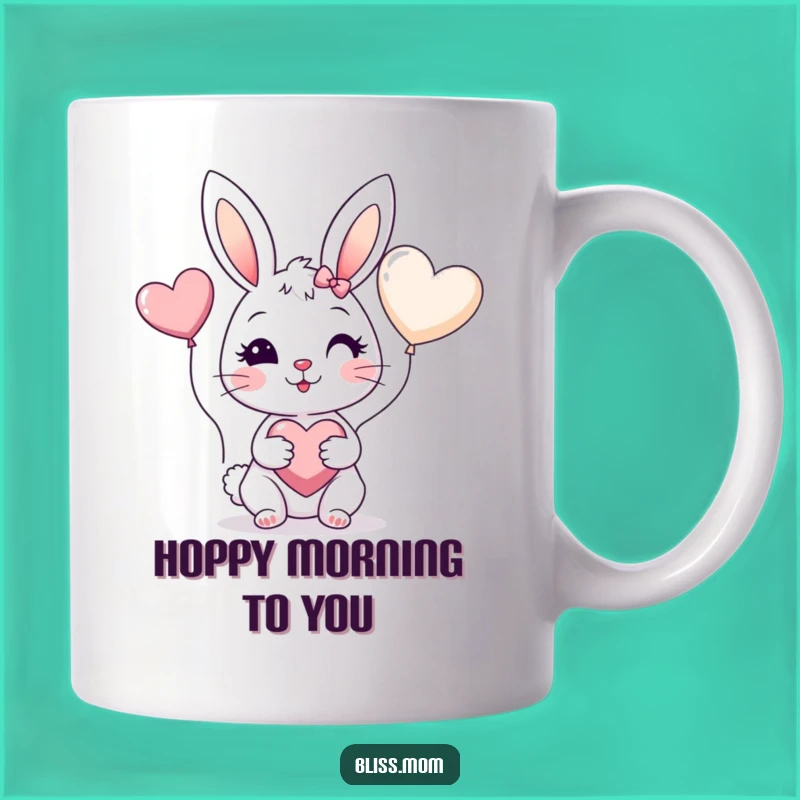 Funny Bunny Mom Heart Mug - Sweet & Cheerful Gift