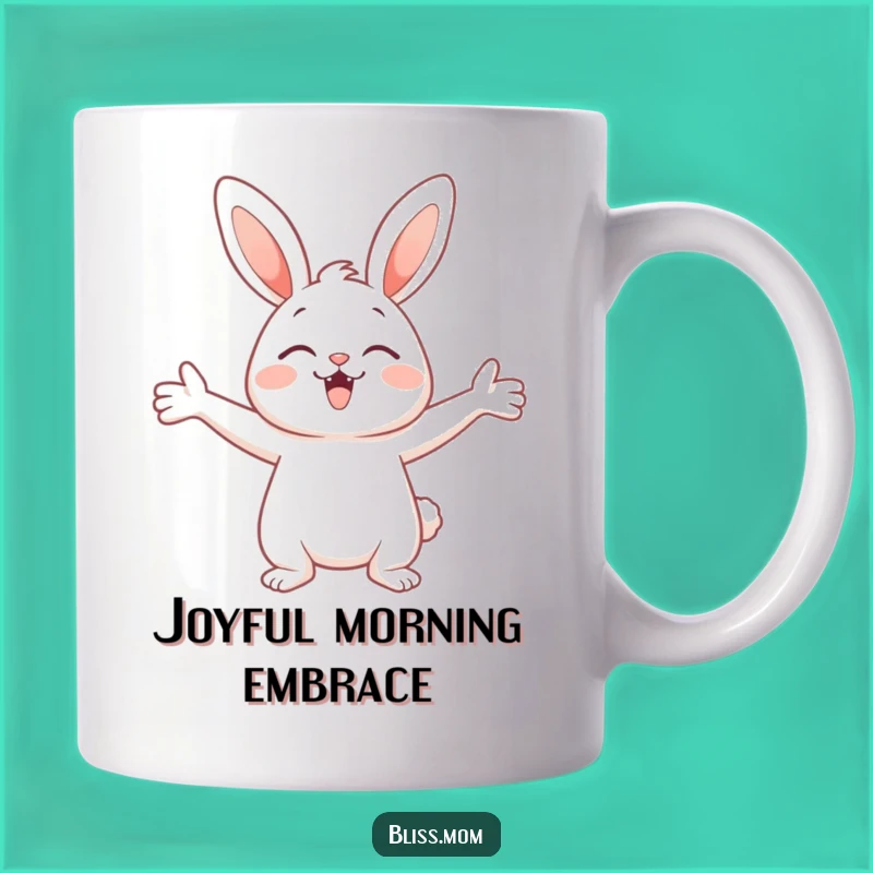 Funny Bunny Hug Mug: Delightful Open Arms Gift for Bunny Lovers