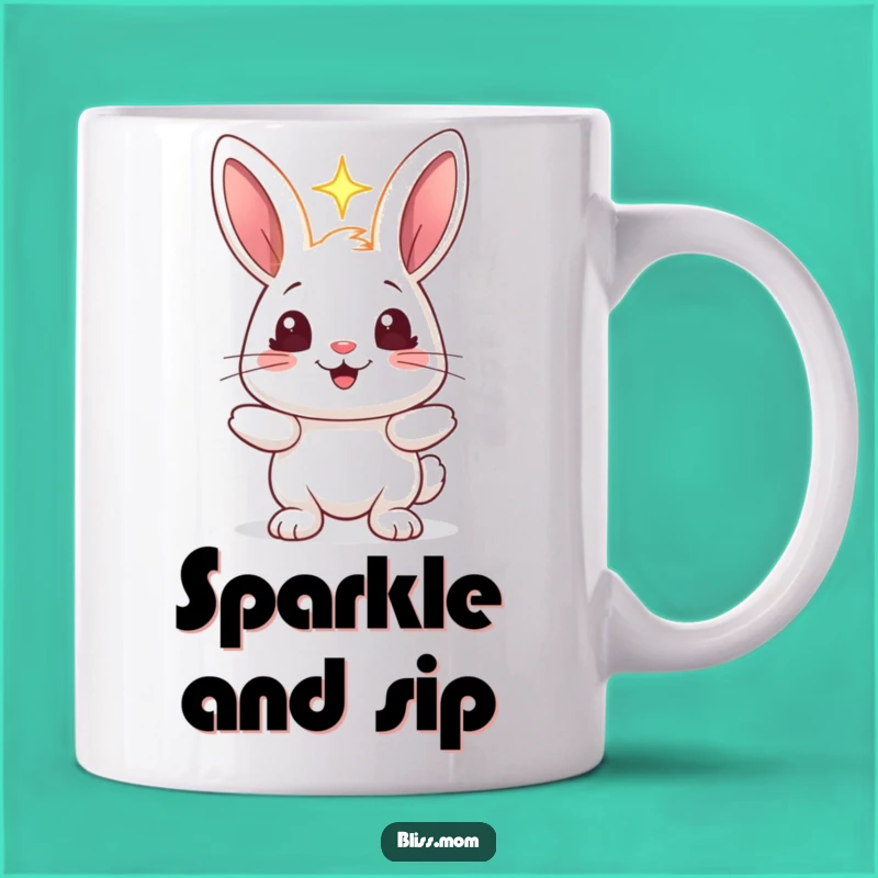 Funny Rabbit Light Sparkle Mug - Cheerful Bunny Bright Gift