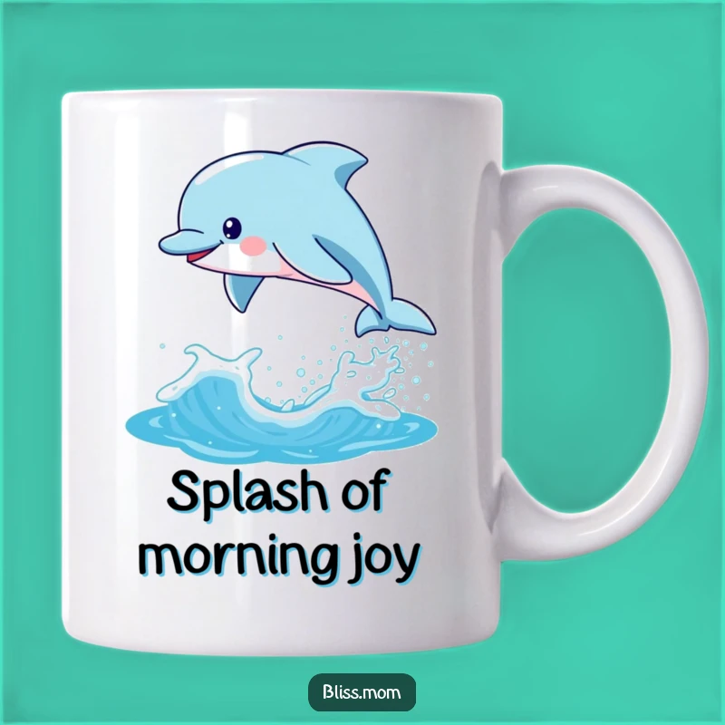 Funny Kawaii Dolphin Mom Mug: Playful Leap, Perfect Gift for Ocean Lovers